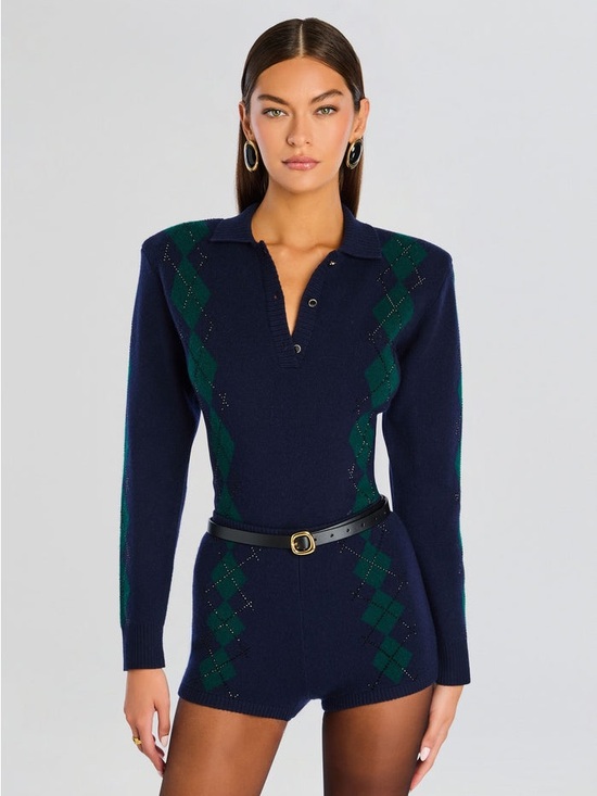 Retrofete Sweaters - Retrofete polo and short set Navy & Green